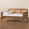 Baxton Studio Toveli Vintage French Inspired Ash Walnut Finished Wood and Synthetic Rattan Full Size Daybed 189-11175-ZORO - alternate 3